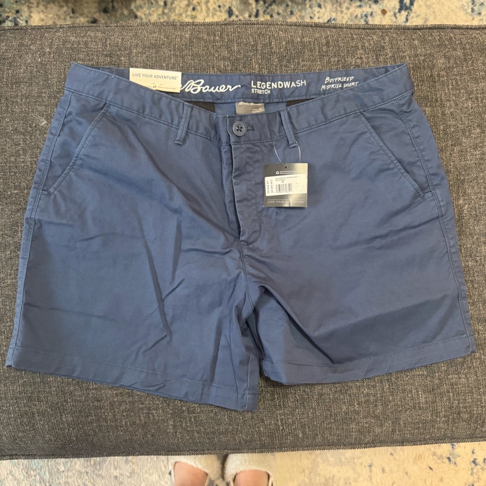 Eddie Bauer Blue Flat Front Casual Shorts